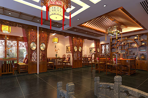 葫芦岛优雅恬淡中式茶叶店装修设计效果图